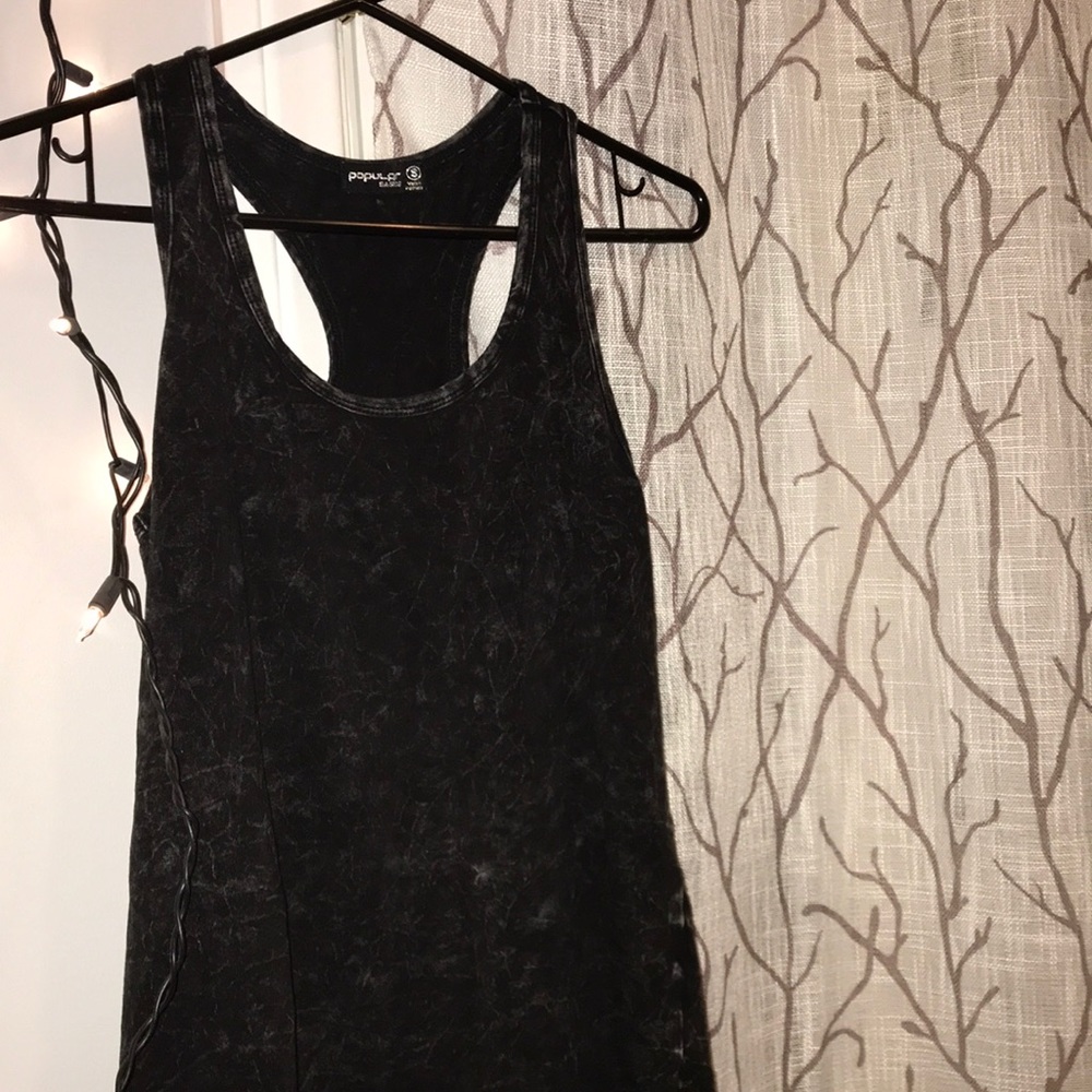 Black marble tank top/ tee